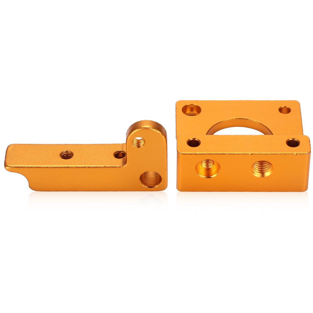 MK8 Extruder Accessories Aluminum 3D Printer CR10 Full Metal Remote Extruder Holder(Golden)