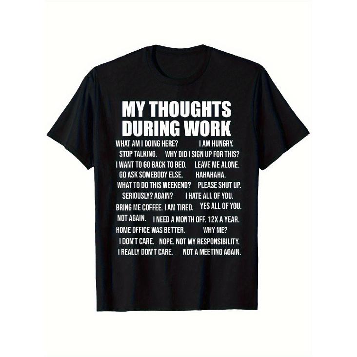 Funny Office Coworker T-Shirt with Workplace Humor -Heavyweight Unisex Work Slogans (My Thoughts During Meetings, Passive-Aggressive Countdown) -