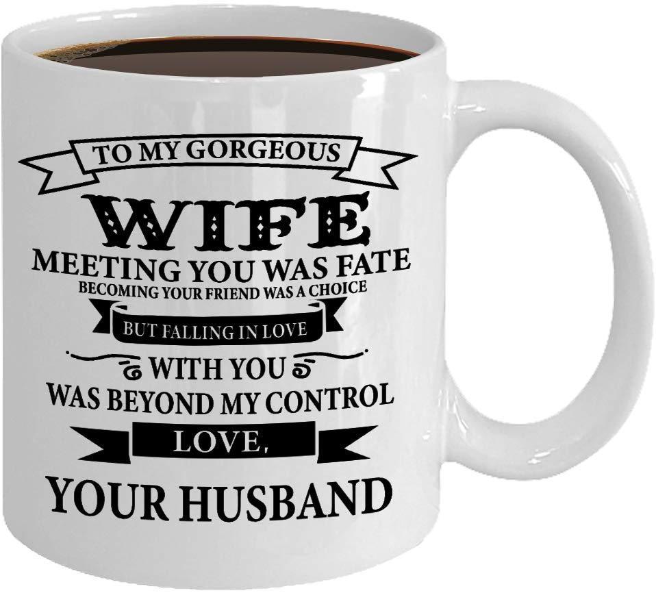 To My Gergeous Wife Qixi Festival Valentine'S Day Christmas Gift Ceramic Coffee Mug Mug Wife