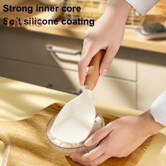 Cucchiaio da Riso in Piedi con Paletta Antiaderente Cucchiaio Spatola per Riso Resistente al Calore Cucchiaio per Cuociriso Cucchiaio da Servizio per Cereali