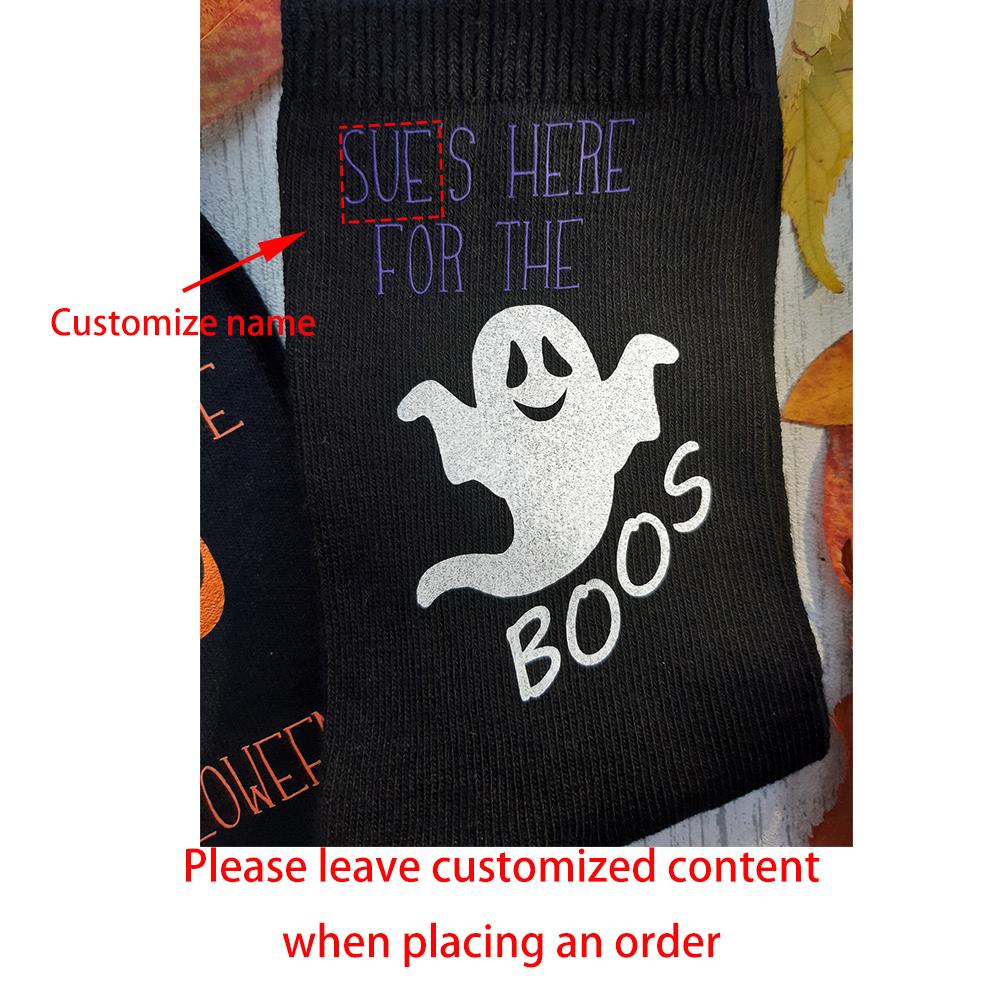 

Personalised Halloween Socks Boo Pumpkin Autumn Spooky Socks Halloween Gothic Party Decor Accessories Photo Props Friend Present One size
