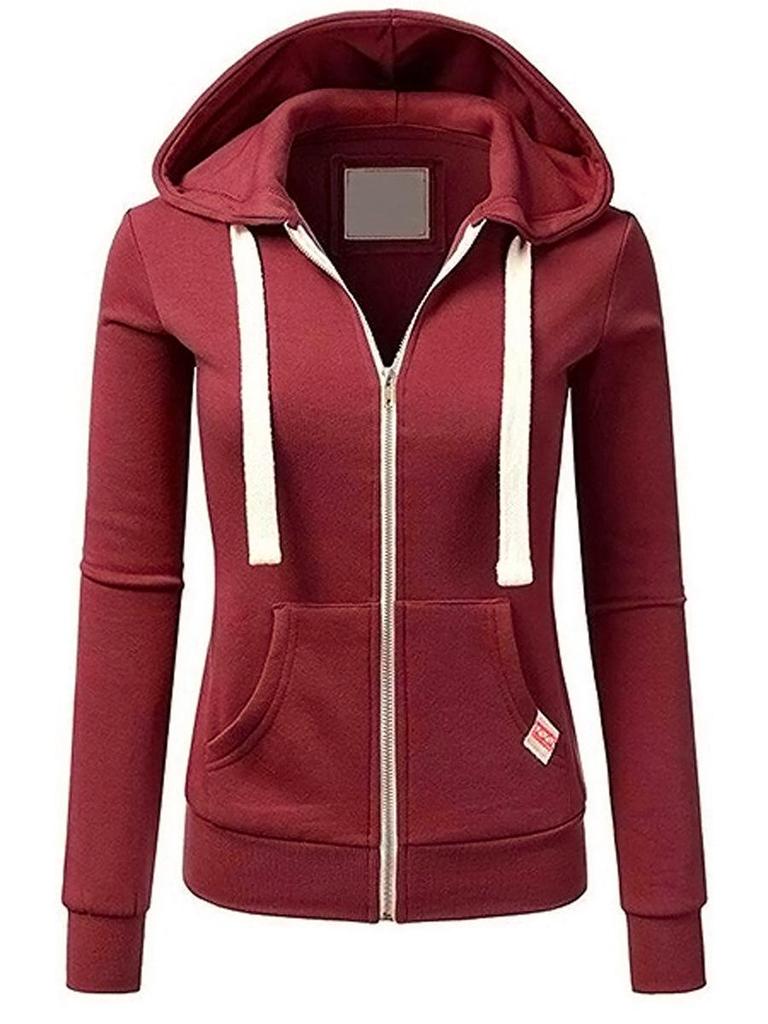 Spring and Autumn Women's Trendy Sports Zipper Cardigan Hoodie Jacket