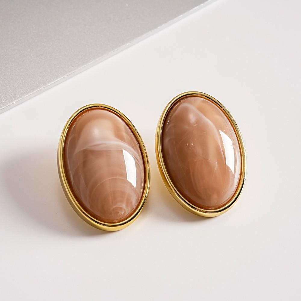 Smooth Surface Resin Dangle Earrings Geometric Stud Earrings Vintage Women Earrings  For Women