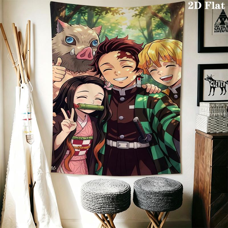 Demon Slayer Entertainment District Arc Tapestry Background Cloth Fashion Print Atmospheric Background Cloth Wall Covering Decoration