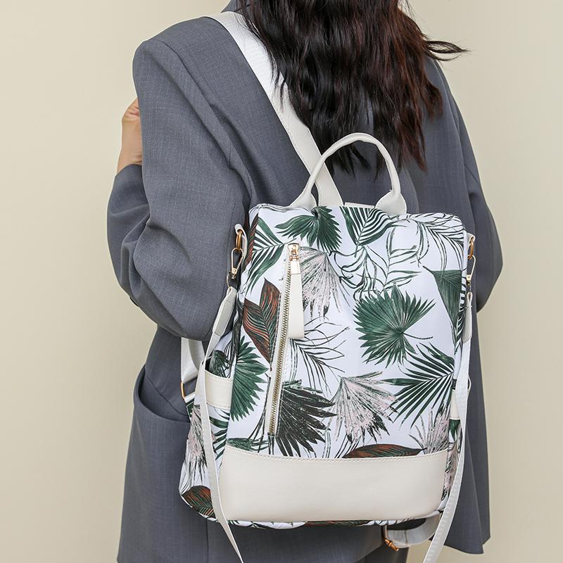 Multi-Purpose Print Backpack Women's Shoulder Bag Large Capacity Multi-Functional Anti-Theft Schoolbag