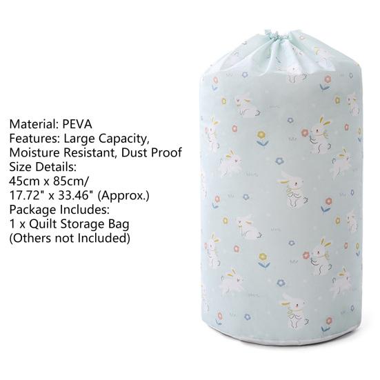 Storage Bag Easy To Clean Moisture-proof Lovely Durable Cylinder Drawstring Moving Quilt for Travel