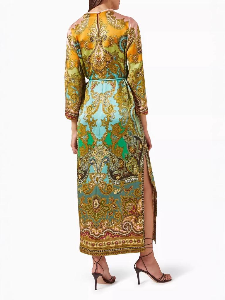 2026 European-American Chic Satin Print Dress: Casual and Stylish