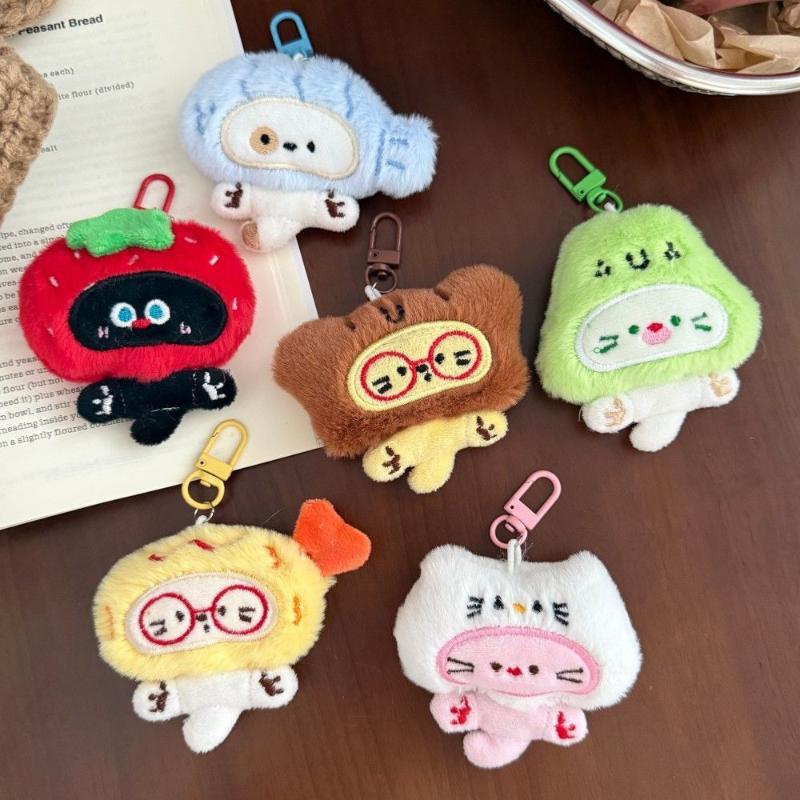 1pcs Cute Cartoon Plush Keychain Creative Fashion Pendant Simple All-matching Bag Decoration Accessorie
