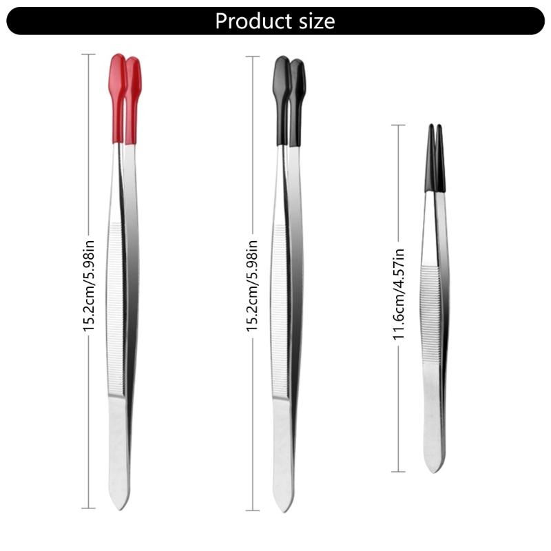 3Pcs Stainless Steel Tweezers Multipurpose Tweezers Sewing Machine Tweezers Forceps Tweezers for Craft Repairing