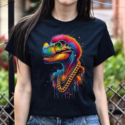 Tyrannosaurus Rex (T-Rex) In Hip Style Color Splash Unisex T-shirt