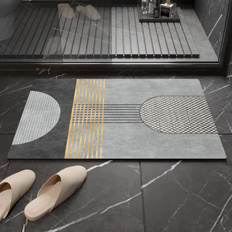 Bathroom Simple Household Non-slip Absorbent Dirt-resistant Diatom Mud Floor Mat Toilet Floor Mat