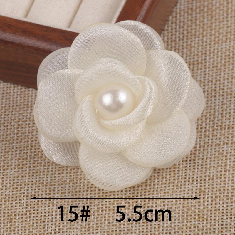 

Цветок из сетчатой ткани Camellia Pearl для украшений и аксессуаров для одежды, DIY корсаж