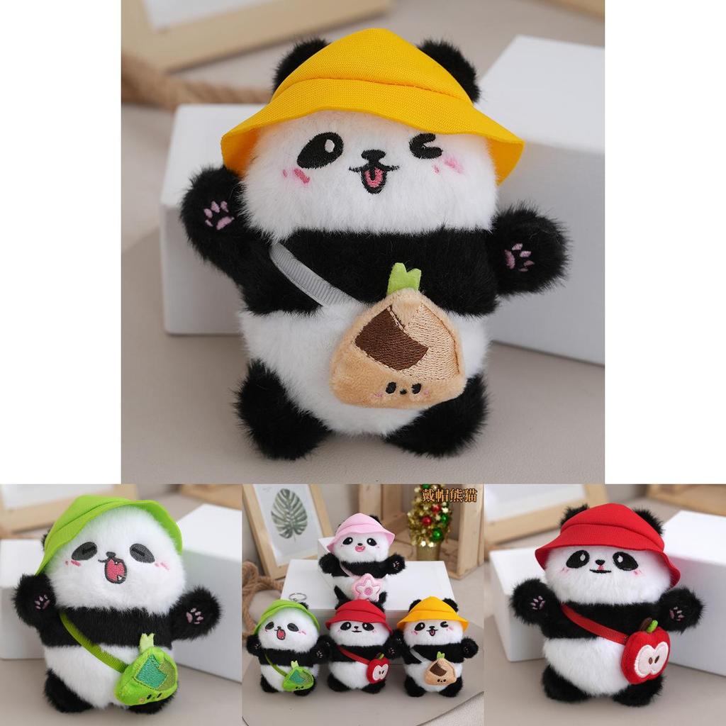 Sweet Mini Panda Plush Keychain Charming Stuffed Animal For Bags And Keys