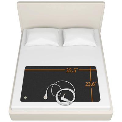 Zemnící podložka pro zlepšení spánku, zemnící podložka pro zdraví, zemnící podložka do postele s uzemňovacím kabelem pro lepší práci (35,5 * 23,6 palce / 90 * 60 cm)