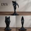 Dark Aesthetic Home Decor Gothic Faceless Witch Reaper Resin Statue, Vintage Black Robed Grim Figurine, Matte Scythe Figurine Desktop Ornament