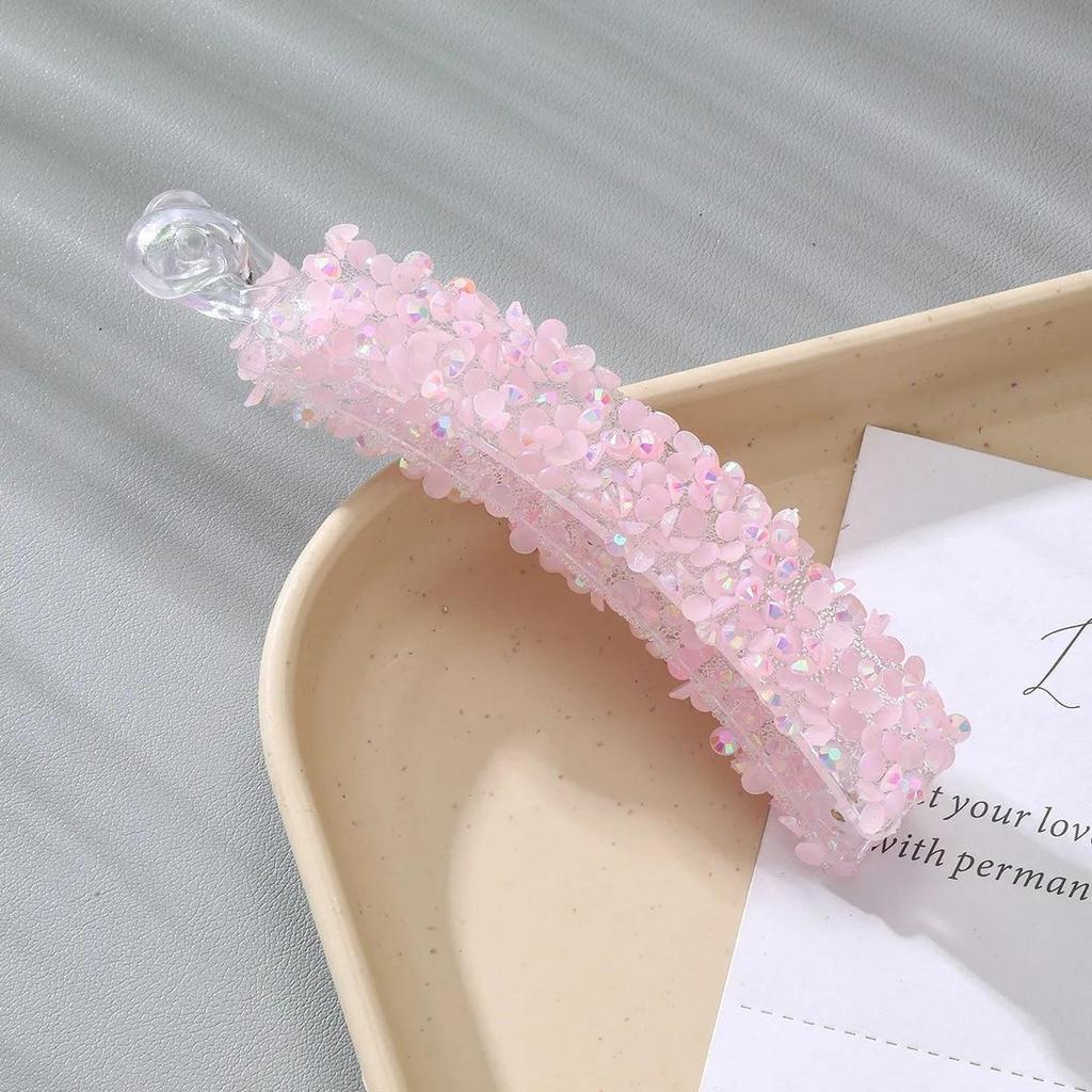 New Color Pan Hair Banana Clip Light Luxury Stone High-end Fashion Ponytail Clip Hair Accessories Hairpin