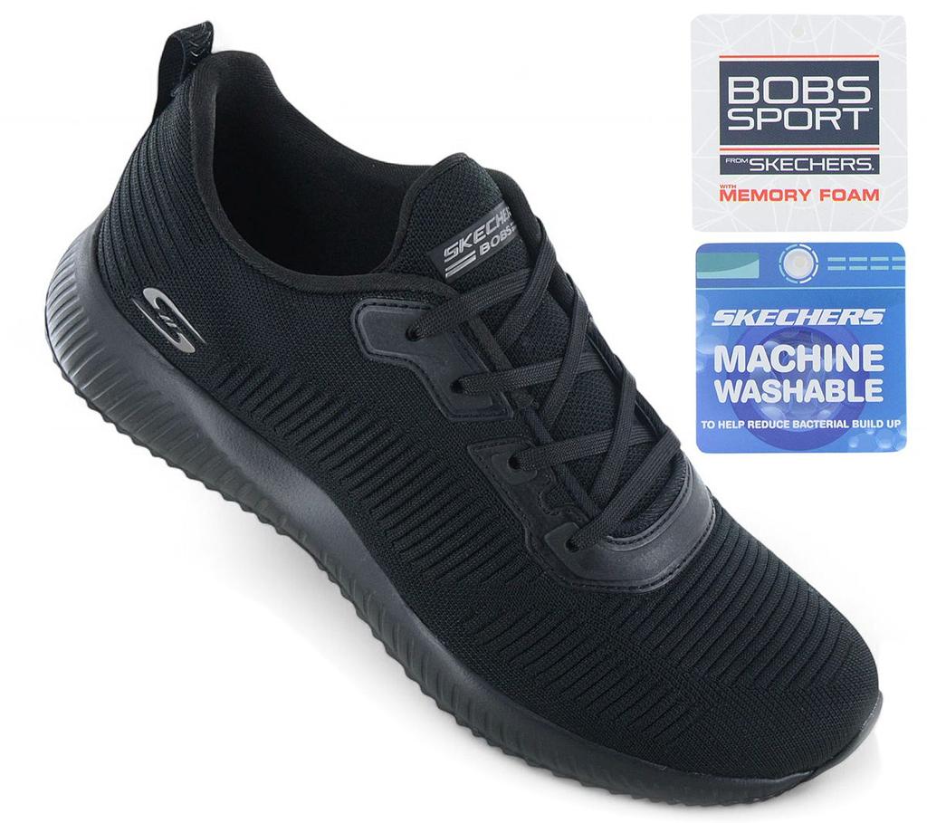 Skechers Bobs Squad - Damen Schuhe Sneakers Schwarz 32504-BBK ORIGINAL