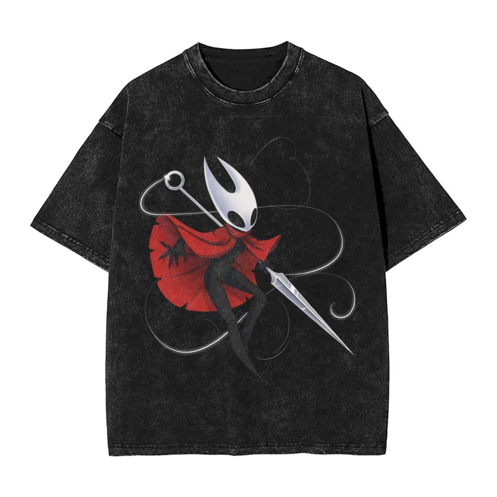 Mode Vintage Herren- und Damen-T-Shirt Hollow Knight Print T-Shirt Locker Kurzarm Streetwear Sommer Lässig Kinder Oberteile Kleidung
