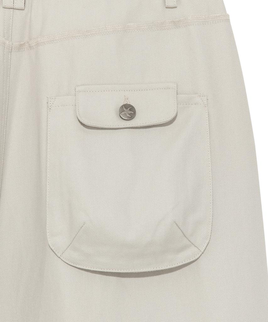 THE COLDEST MOMENT Tcm Cut Out Offset Pocket Pants (Beige)
