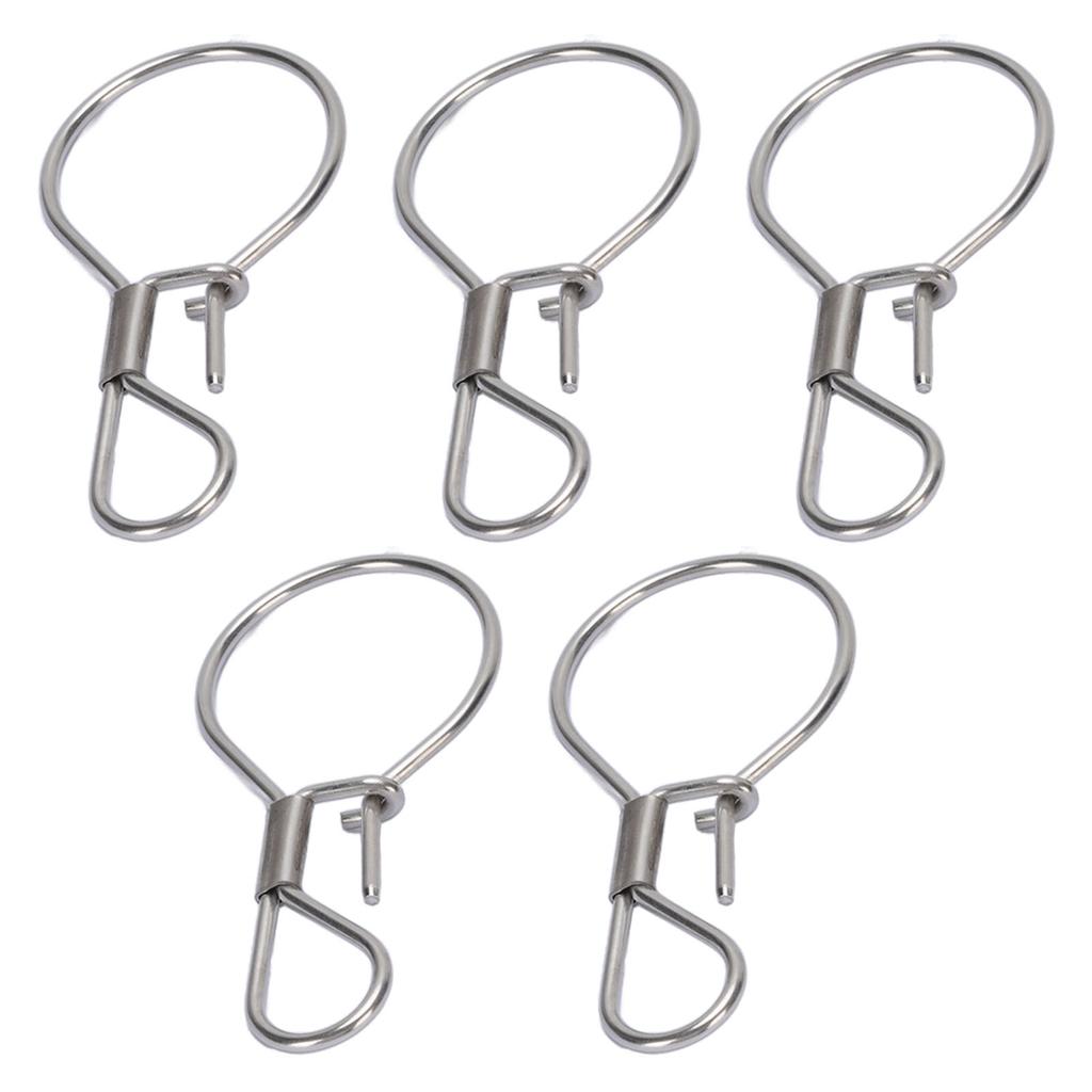 5PCS Fishing Locks Stainless Steel Single Handed Live Fish Lock Buckle for Freshwater Saltwater Fish