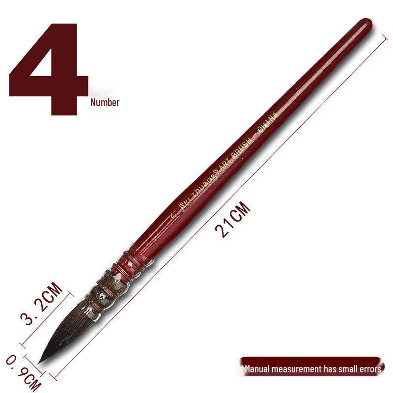 Red Round Head Watercolor Brush with Squirrel Imitation Nylon Hair for Adult Artists