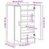 Shoe Cabinet with Rustic Wood Look 60 x 35 x 92 cm Engineered Wood