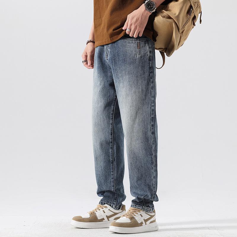 Men's Daddy Pants American High Street Retro Washed Jeans Men's Versatile Trend Loose Straight Casual Pants