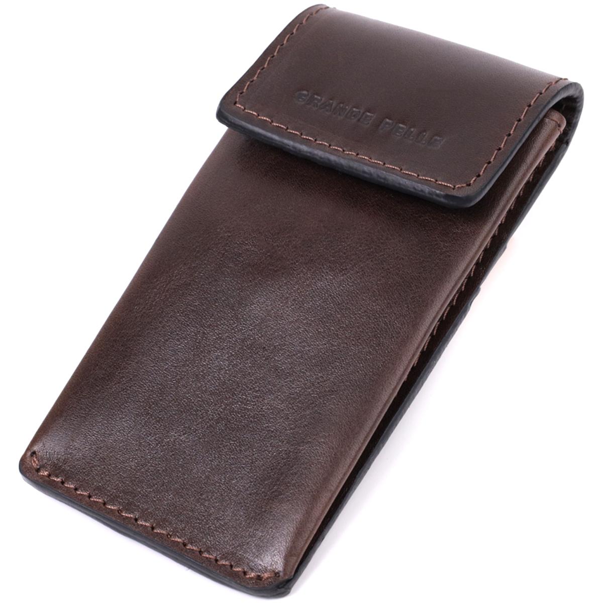 

Оригінальна ключниця у вигляді футляра з натуральної шкіри GRANDE PELLE Key Wallet 22570 Коричневий