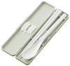 Skater Chopsticks and Spoon Bento Combo Made In Dull Set, Box, Adult, Antibacterial, Set, 18cm, Quiet, Japan, Green, CCS3SAAG-A