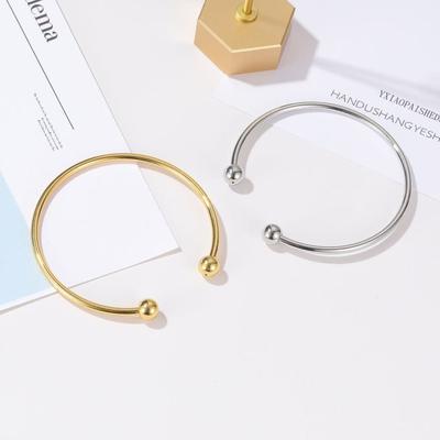 Einfaches Hundertpassendes Glänzendes Armband Weiblich Knoblaucharmband c-Förmig Doppelperlen Öffnung Verstellbares Armband