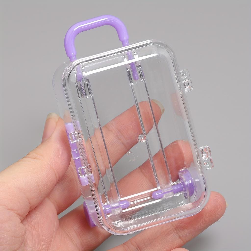 1 pièce Mini boîte de rangement valise, boîte organisatrice de bureau pour bijoux simple et mobile, boîte à bonbons