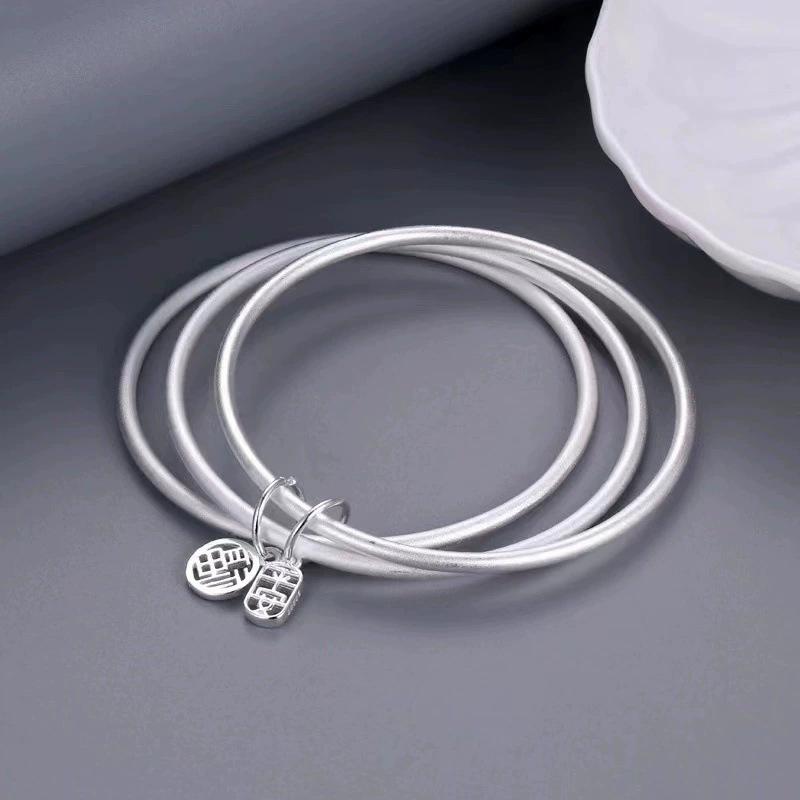 New Ancient method/Passing Down Through Three Generations and Three Lifetimes Silver-plated Women's Closed Bangle Source Factory
