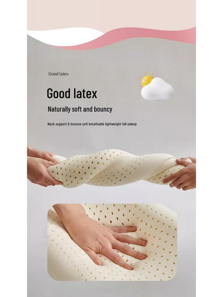 G5ZG5Z Latex Pillow: Removable, Washable Core for Kids & Babies; Neck Support for Cervical Vertebrae; Ideal for Primary School & Kindergarten.