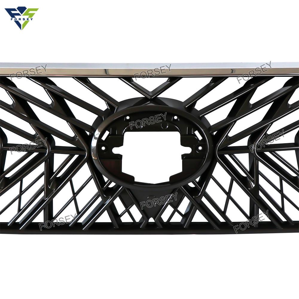 Prado FJ150 Front Bumper Grille 2018-2021, Gloss Black Diamond Mesh Style