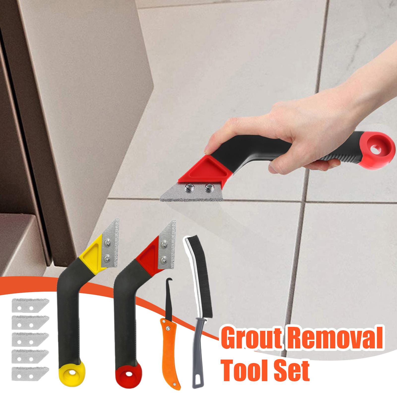 Набор инструментов для удаления затирки: 10 пил для затирки, 5 дополнительных сменных режущих лезвий, прочный скребок для удаления затирки. CN