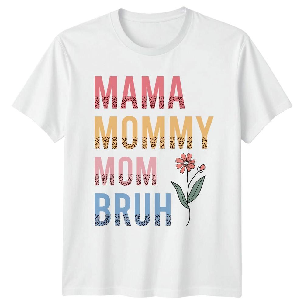 Mama Mommy Mom Bruh TShirt Leopard Mothers Day Shirt Funny Gift S