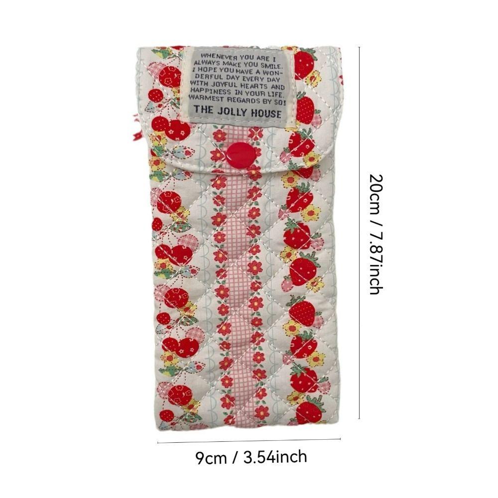 2025 Strawberry Glasses Storage Bag Dustproof Anti Pressure Sunglasses Case with Button Glasses Protective Cover