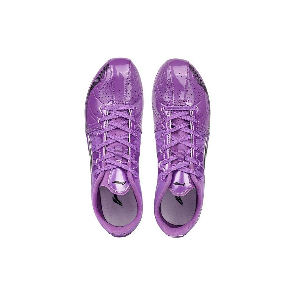 Li Ning Comfortable Cushioning Slip Resistant Abrasion Resistant Low top Running Shoes Unisex Purple AJJS001-1