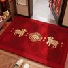 Blessing Words Sheep Year Floor Mat Cartoon Lamb Welcome Door Mat New Year Anti Slip Mat  Kitchen