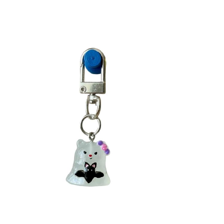 Geister Katze Design Schlüsselanhänger Schönes Harz Accessoire Auffälliger Taschenanhänger Für Frauen Und Beste Freundin
