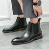 Fashion Men British Retro Chelsea Boots Black Brown One Legged Casual Business Dress Boots Elegant Denim Boots Handcrafted Men Boots