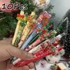 10Pcs Christmas Crystal Patch-Themed Retractable Ballpoint Pens - Multicolor Soft Grip Pens with Random Christmas Crystal Designs, Fine Point, Ideal F