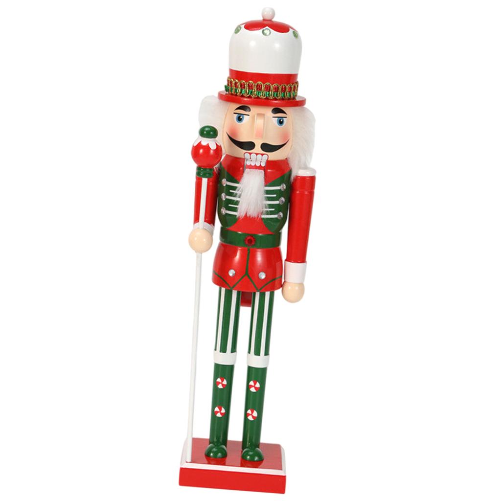 Nutcracker Figurine with Candy Ribbon Scepter Unique 50CM Nutcracker Decorative Figure with Candy Motif for Office Homes