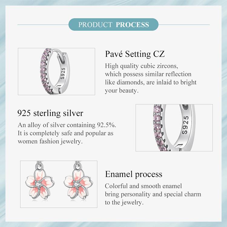 Orecchini A Cerchio Fiore In Argento 925 Sterling - Semplici Ed Eleganti Per Donna, 1.2 Cm