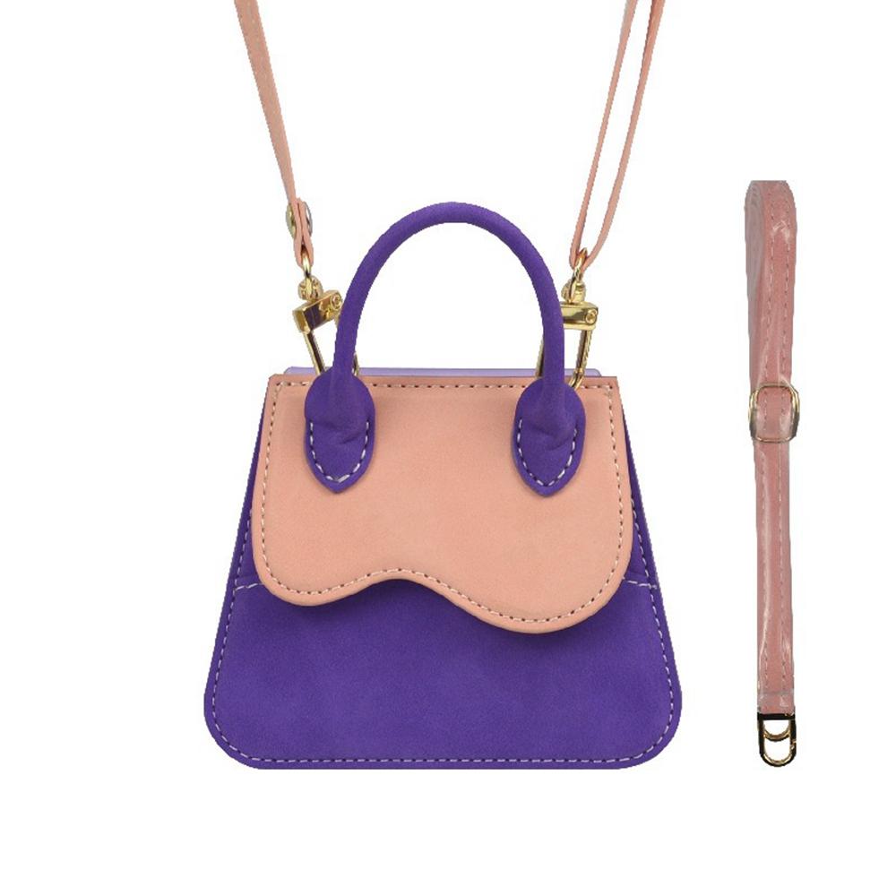 

For Samsung Galaxy Z Flip5 5G Case with Shoulder Strap Card Slot Leather+PC Phone Handbag Purple