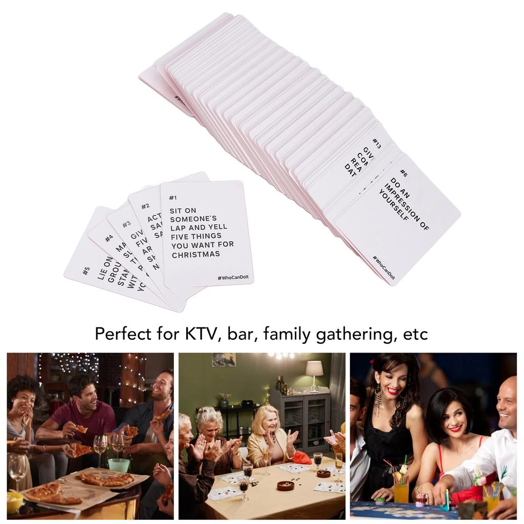 Challenge Holiday Party Card Game Men Women Funny Entertaining Compete Instruction English Card Set