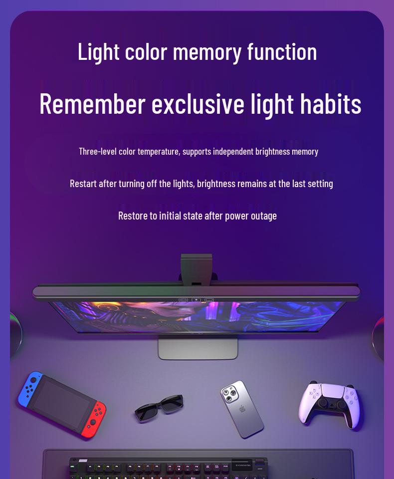 Clip-On Computer Light: Stepless Dimming, Low Blue Light, Eye Protection, Office Lamp