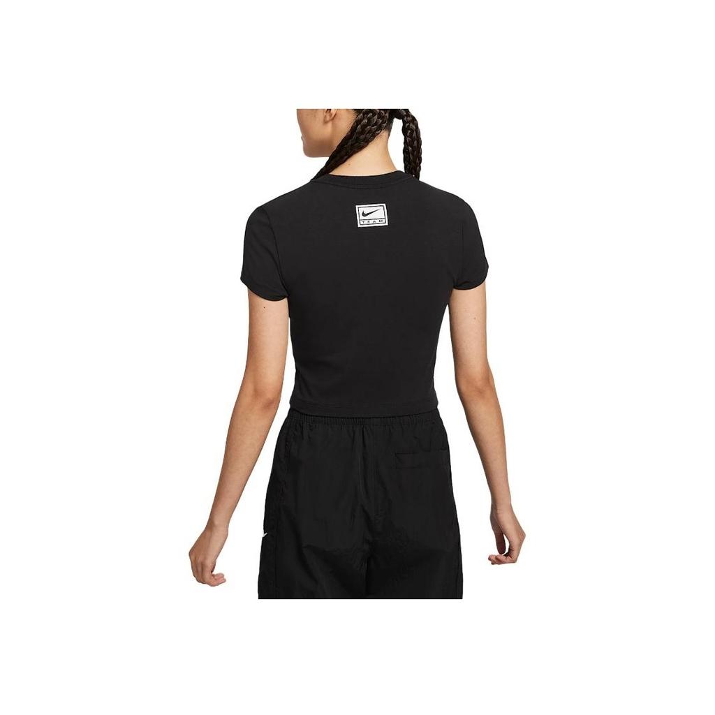 Nike Sportswear Fashion Slim Fit Short Sleeve T-Shirt Women Tops Black HQ1710-010