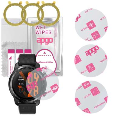 3x Apgo Ultra-Clear Hybrid Protective Glass Compatible with Mobvoi TicWatch Pro 3 Ultra GPS, Flexible Nano Glass, Great Replacement for Tempered Glass