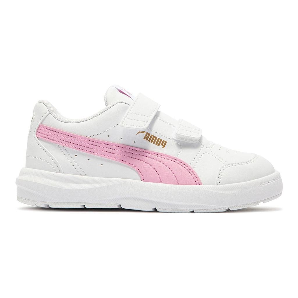 Puma Evolve Court V Comfortable Durable Fashion Sports Versatile Low-Top Skate Shoes Kids Sneaker White Pink 389145-05